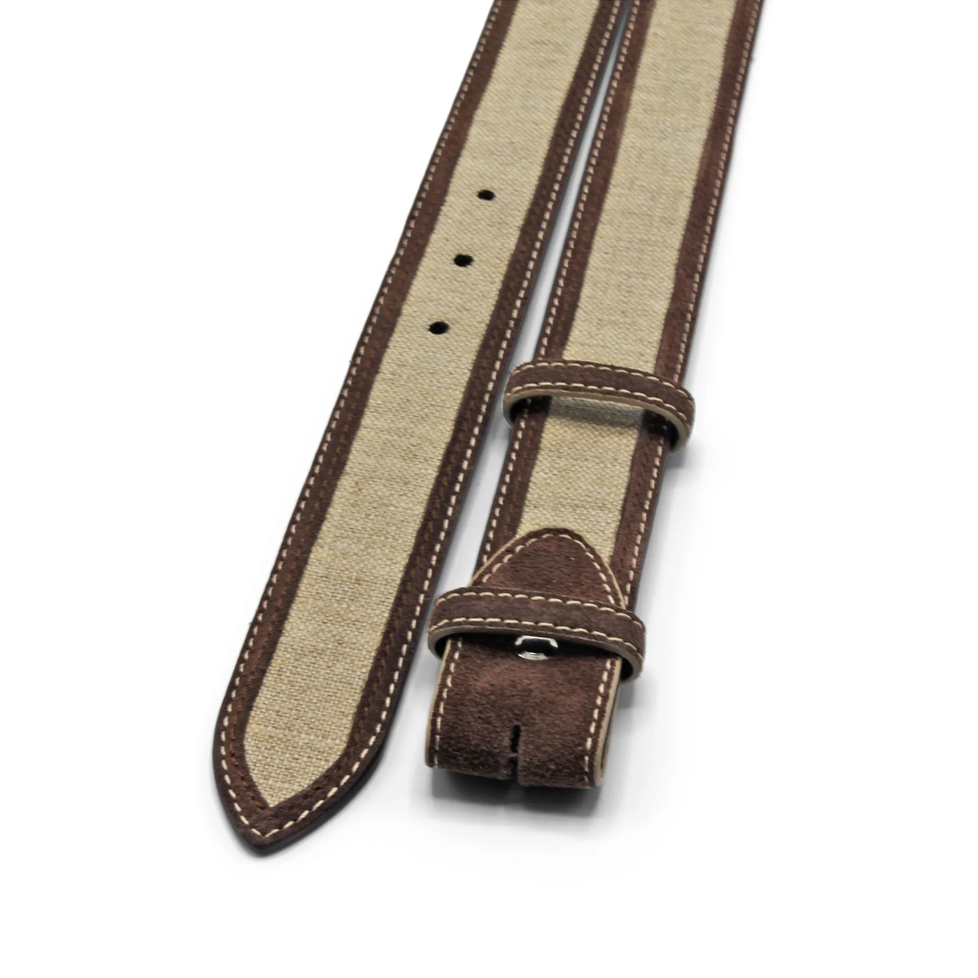 Sarazen Suede/Linen Mix Belt Strap