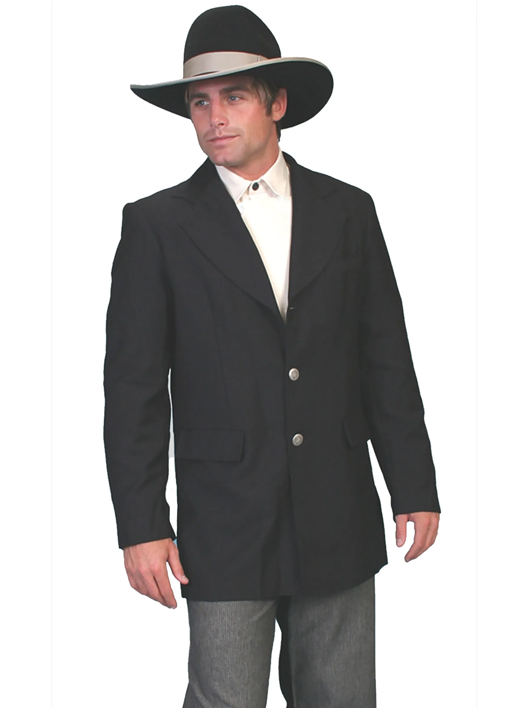 Scully® Men's Black Old West Town Frock Coat