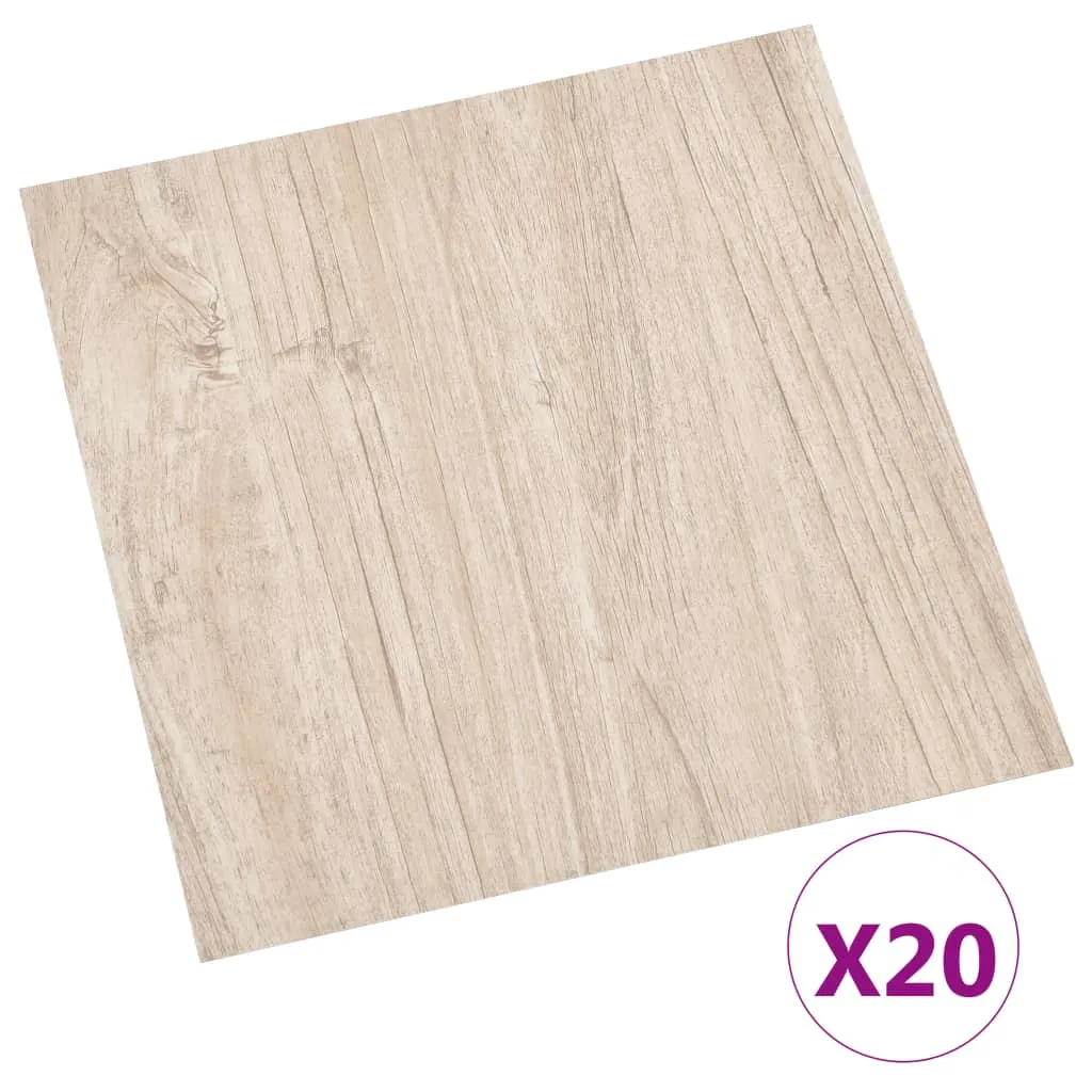 Self-adhesive Flooring Planks 20 pcs PVC 1.86 m² Light Brown