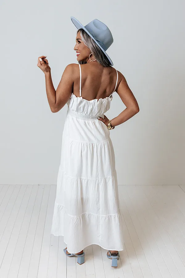 Senora Sunrise Midi Dress In White