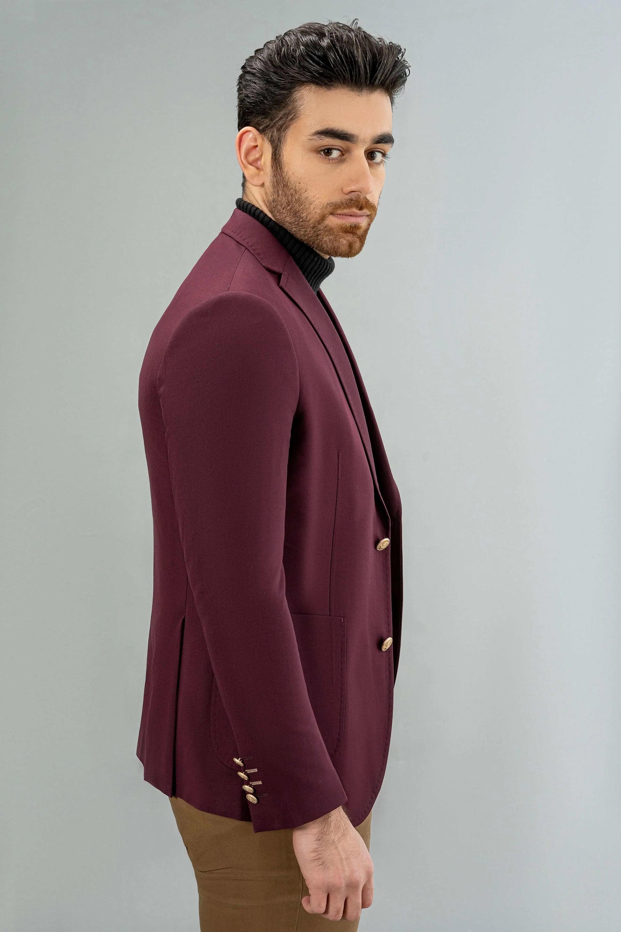 SIGNATURE CASUAL COAT MAROON