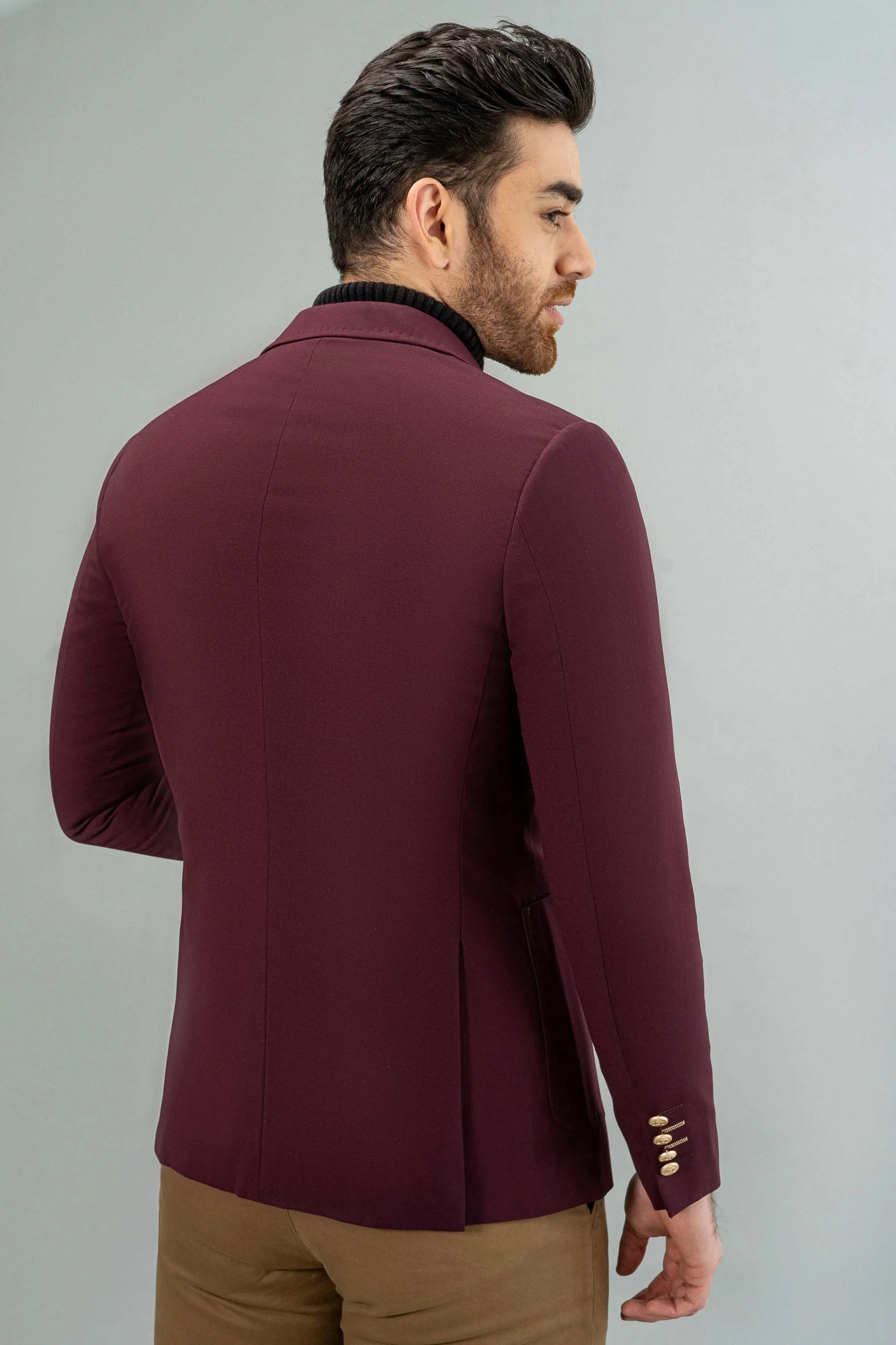 SIGNATURE CASUAL COAT MAROON