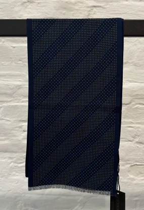 Silk Scarf - Navy Dot