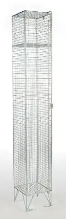 Single Door Wire Mesh Lockers - D380mm