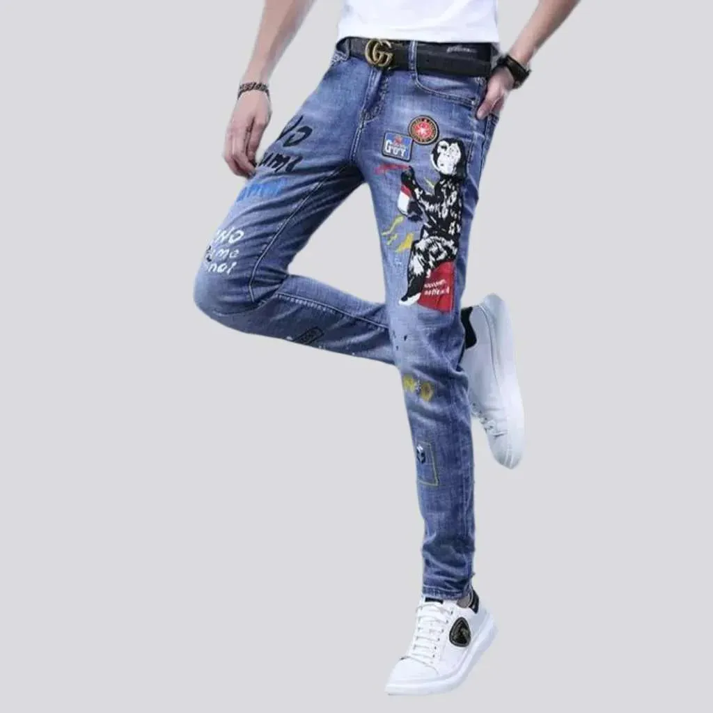 Skinny whiskered jeans
 for men