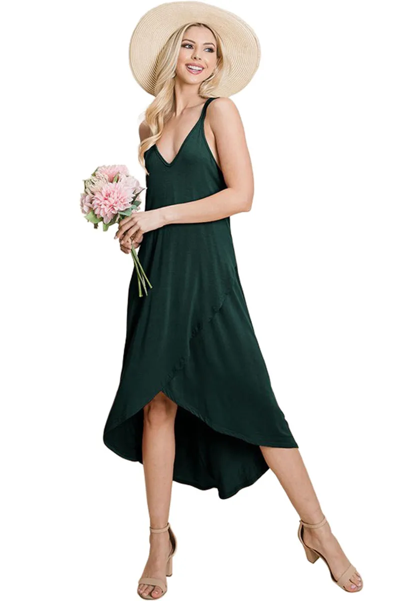 Sleeveless High-Low Crisscrossing Strap Dress