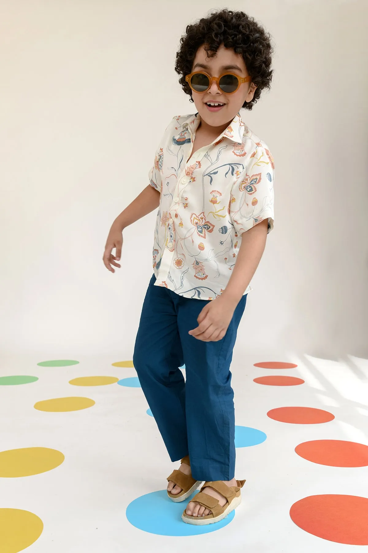 Spring Patio-German Satin Half Sleeves Shirt For Boys