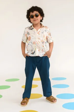 Spring Patio-German Satin Half Sleeves Shirt For Boys