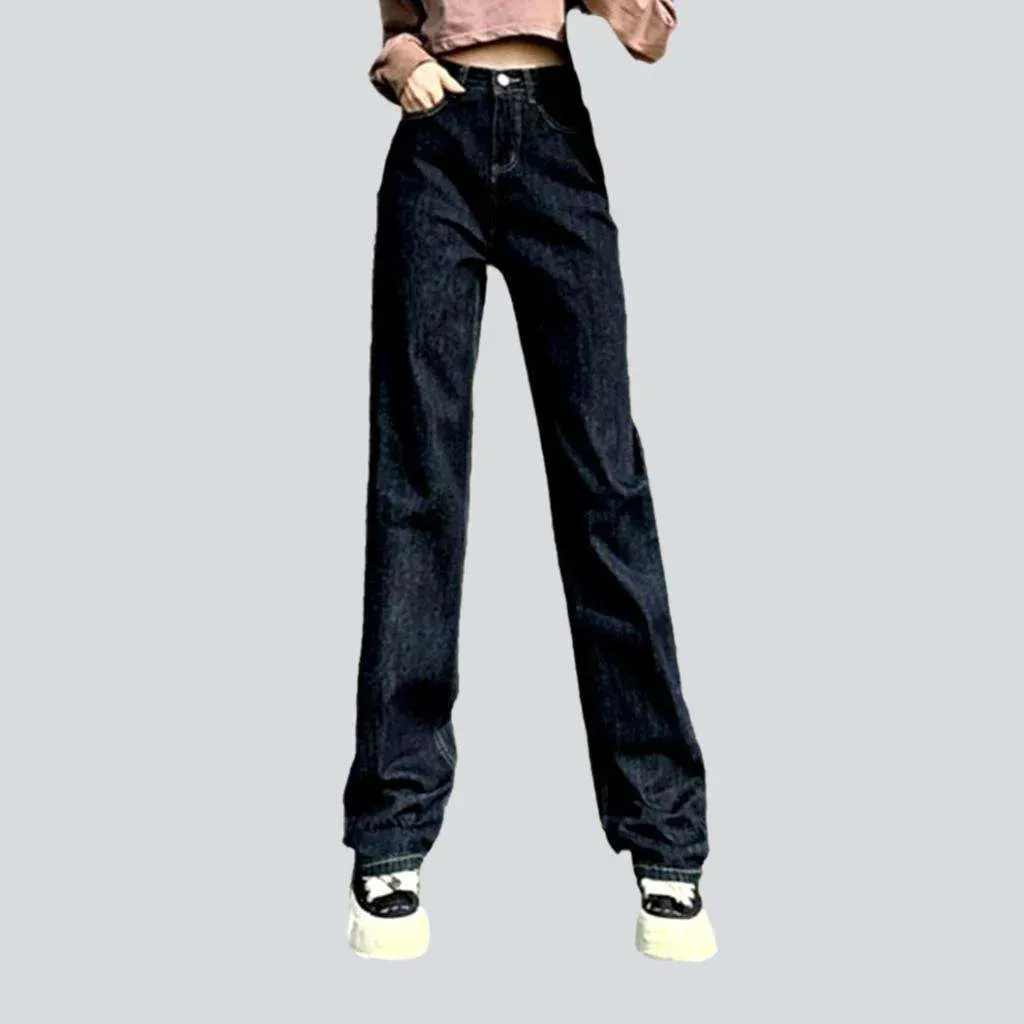 Straight-leg color women's jeans