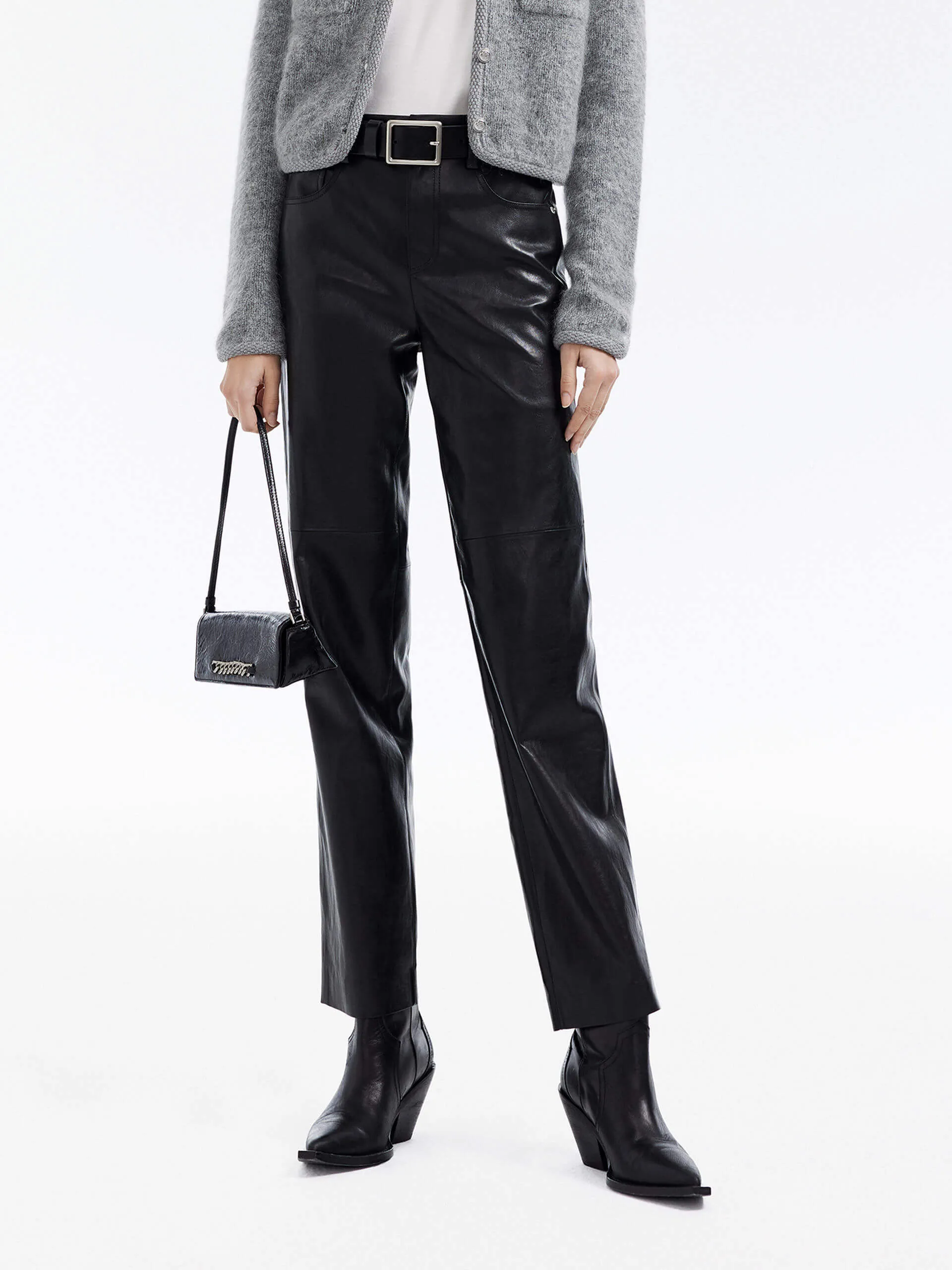 Straight PU Leather Pants