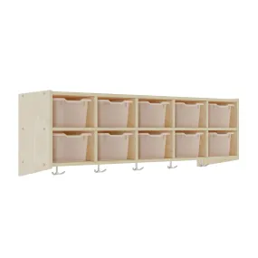 Streamline 10-Section Hanging Coat Locker with 10 Scoop Front Storage Bins