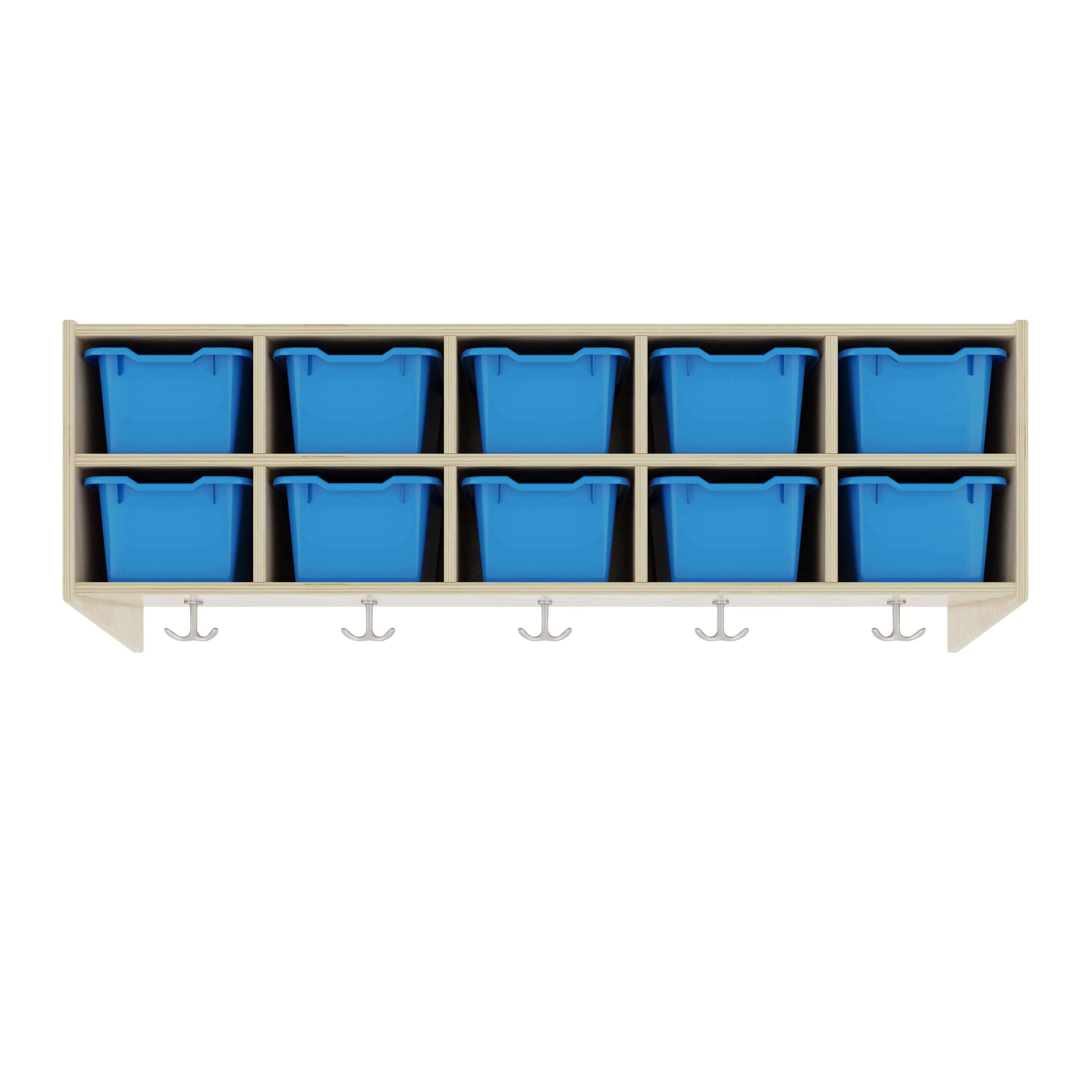 Streamline 10-Section Hanging Coat Locker with 10 Scoop Front Storage Bins