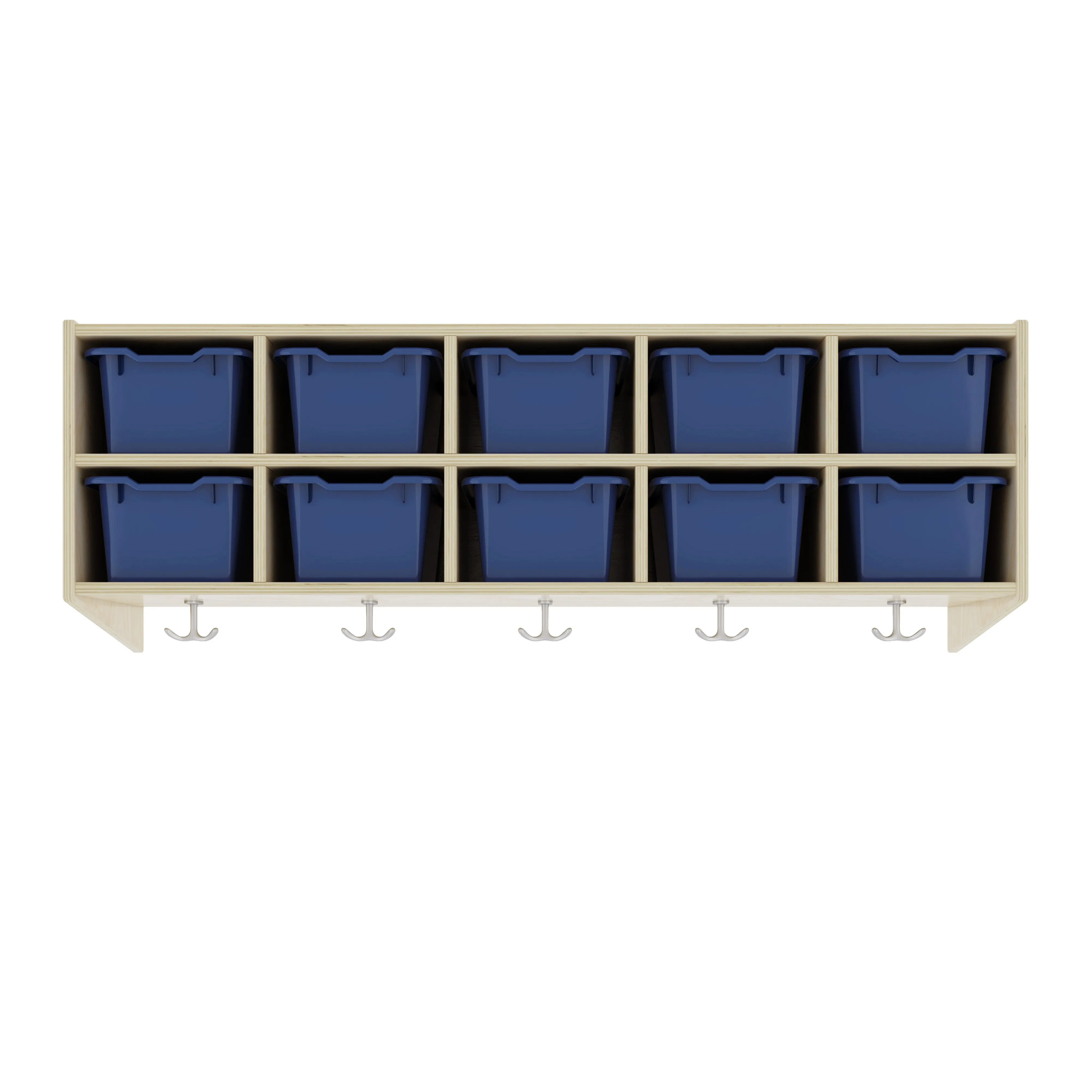 Streamline 10-Section Hanging Coat Locker with 10 Scoop Front Storage Bins