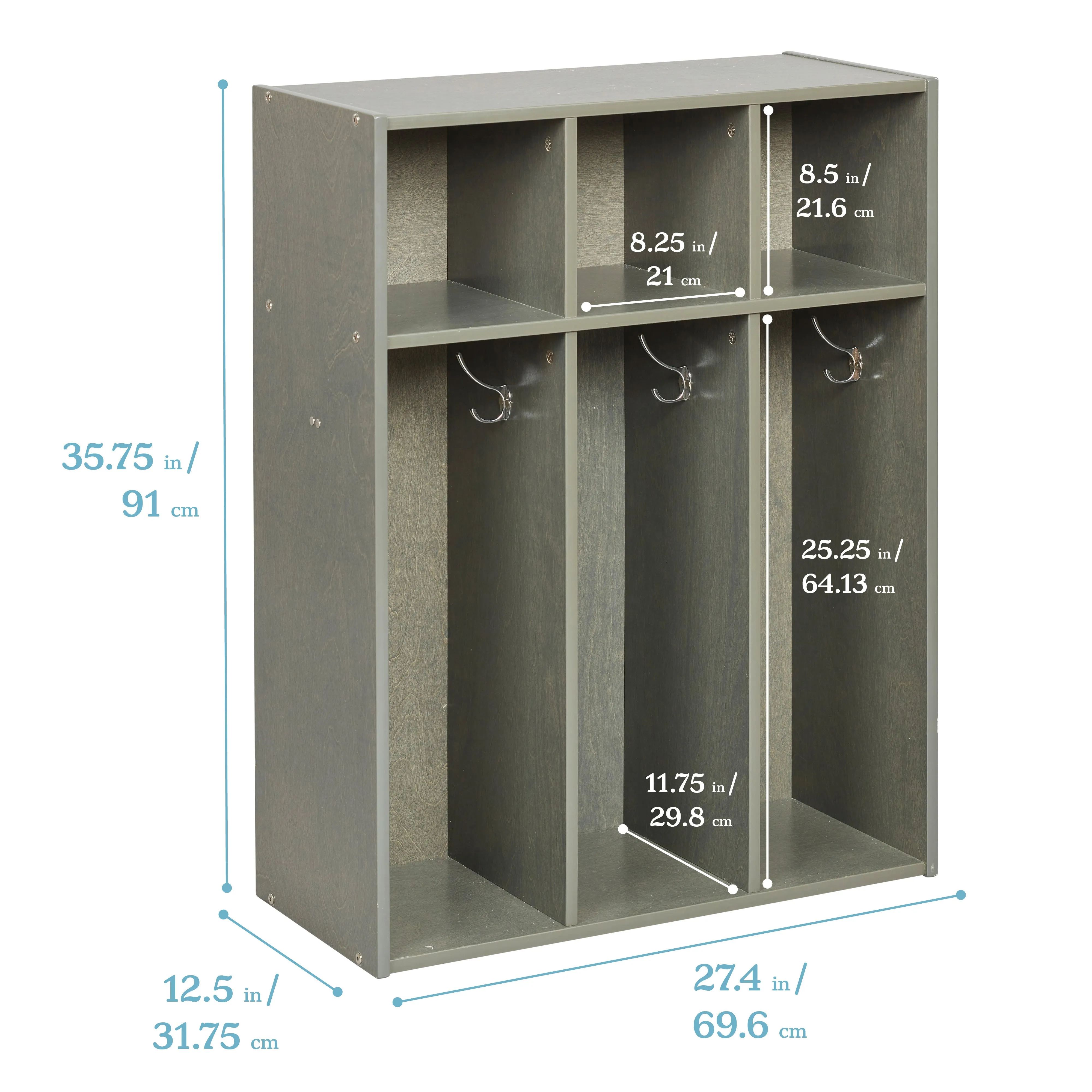 Streamline 3-Section Toddler Coat Locker