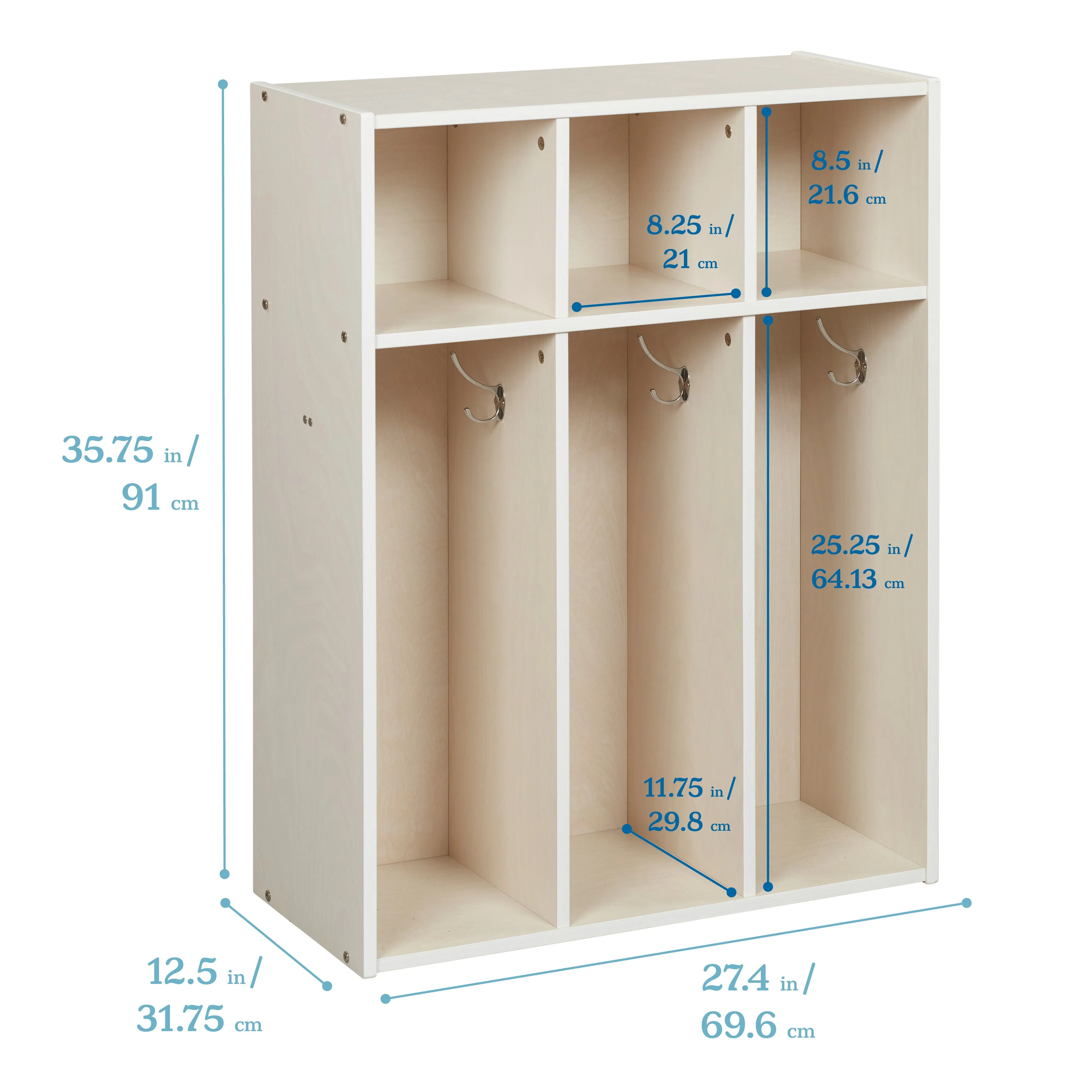 Streamline 3-Section Toddler Coat Locker