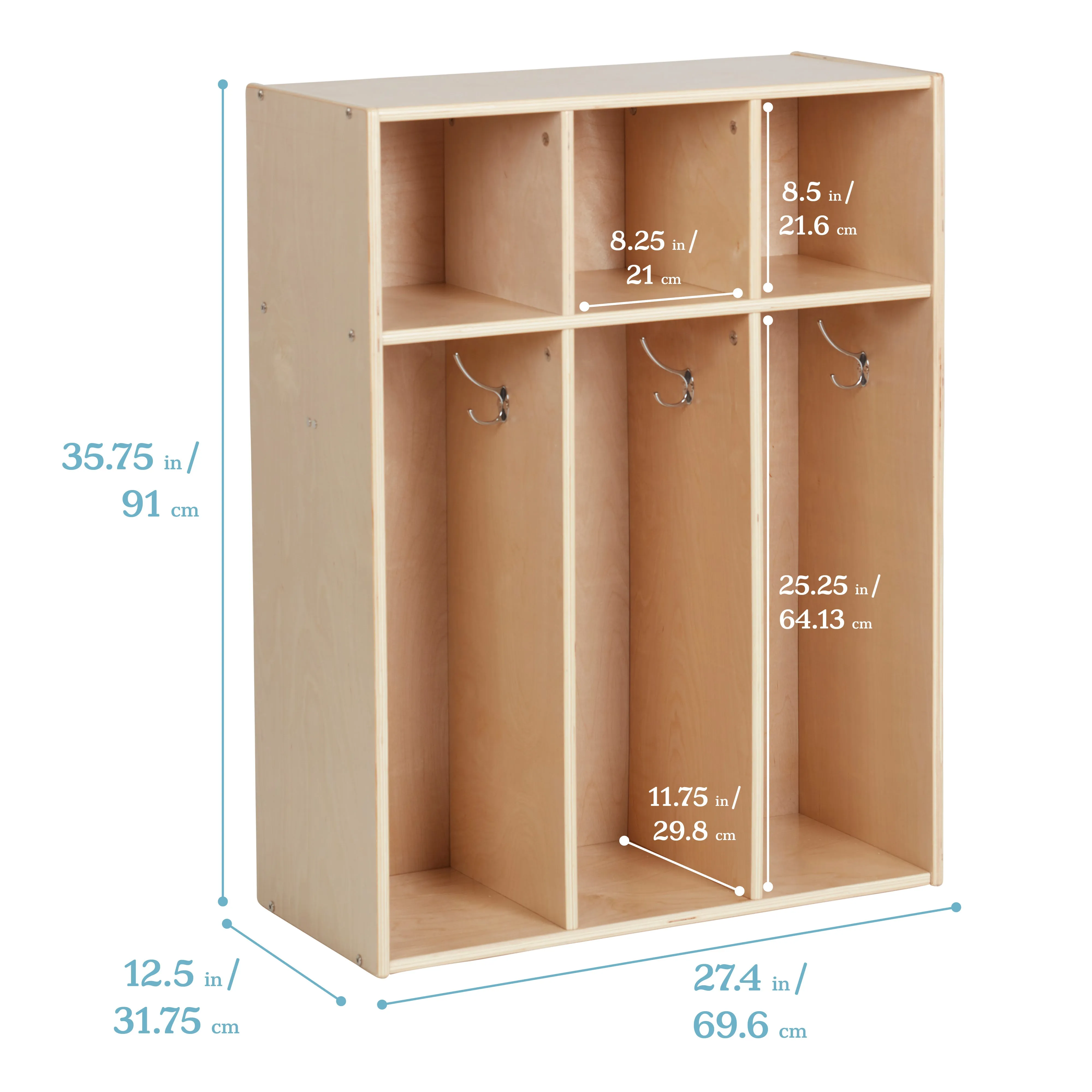 Streamline 3-Section Toddler Coat Locker