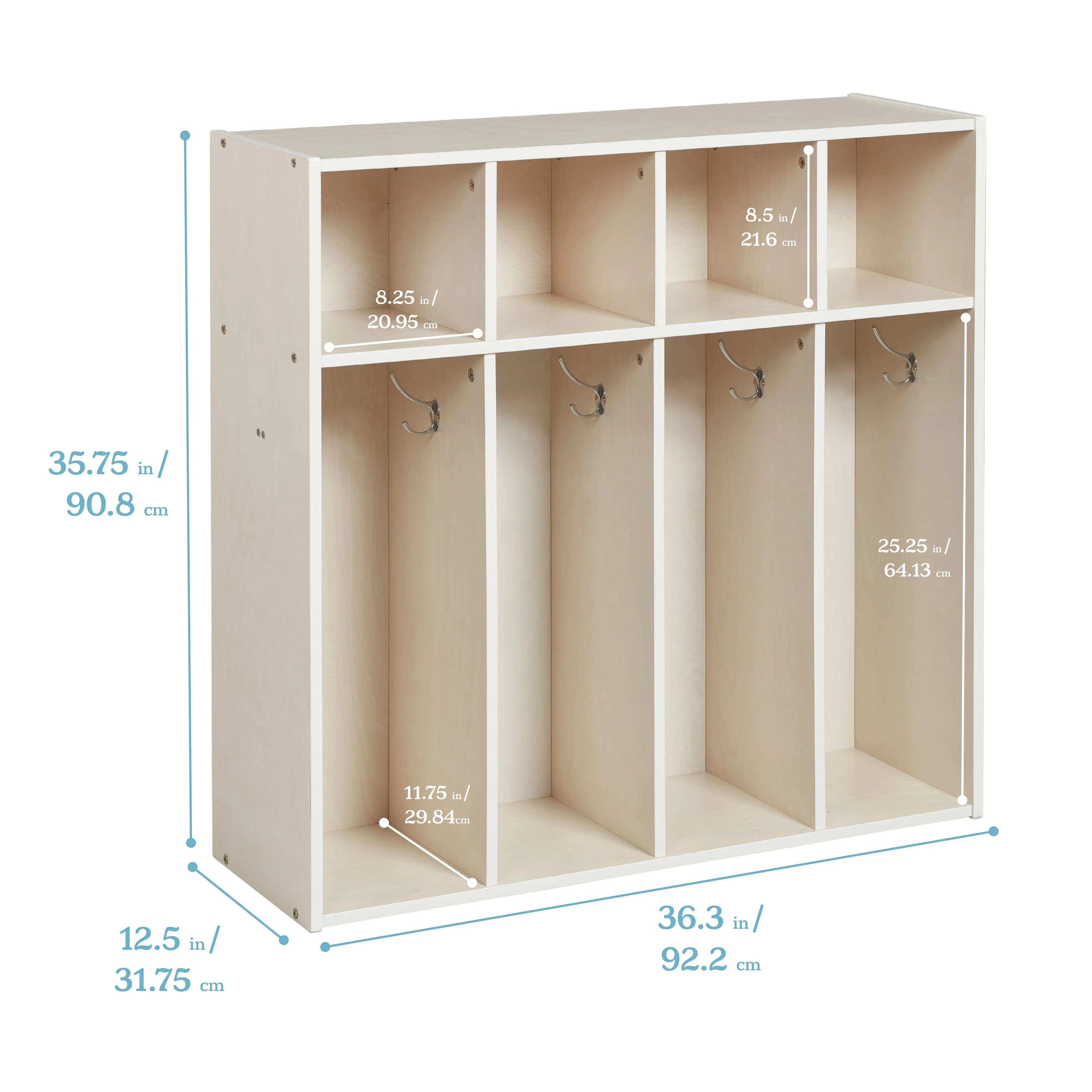 Streamline 4-Section Coat Locker, Toddler Size, Kids Furniture