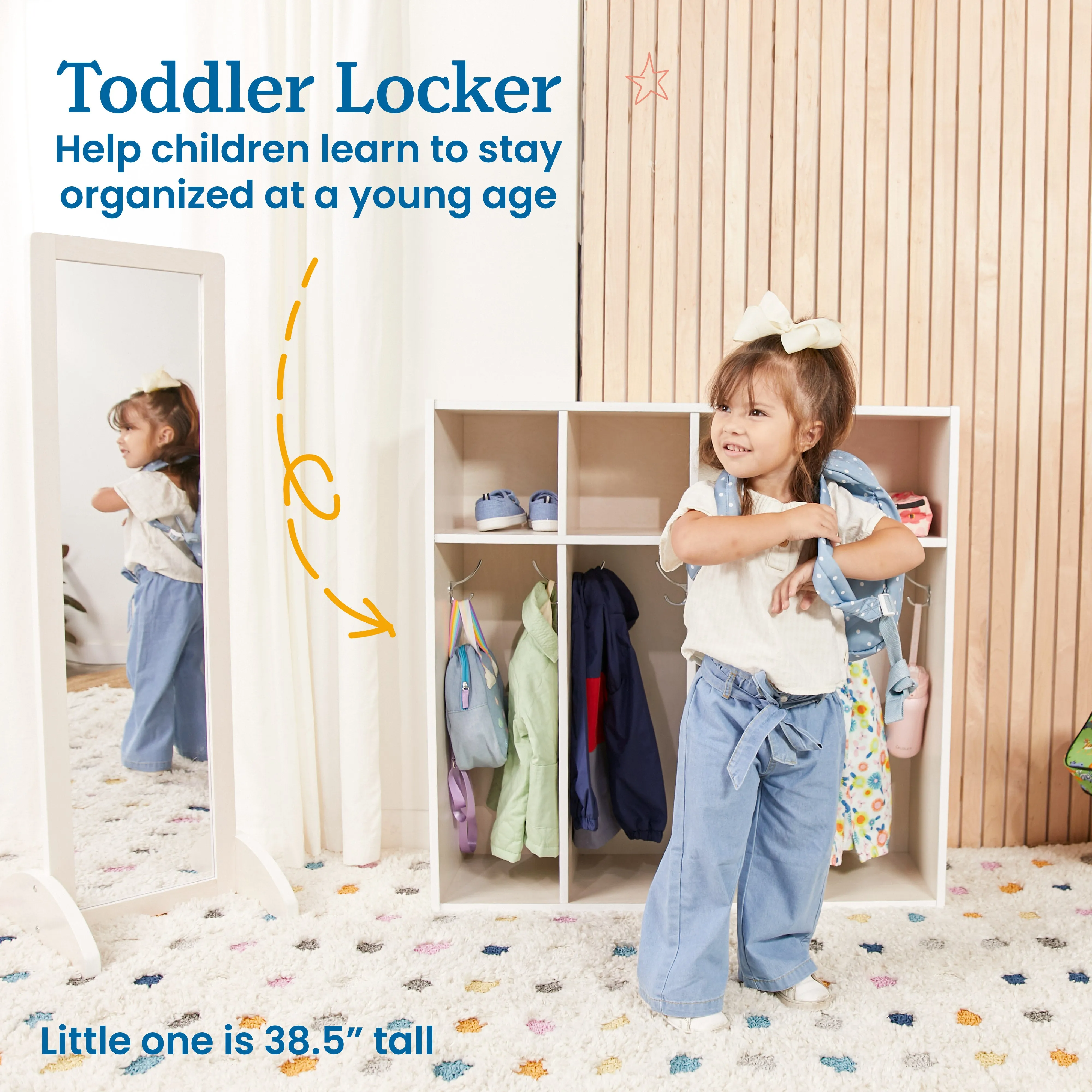 Streamline 4-Section Coat Locker, Toddler Size, Kids Furniture