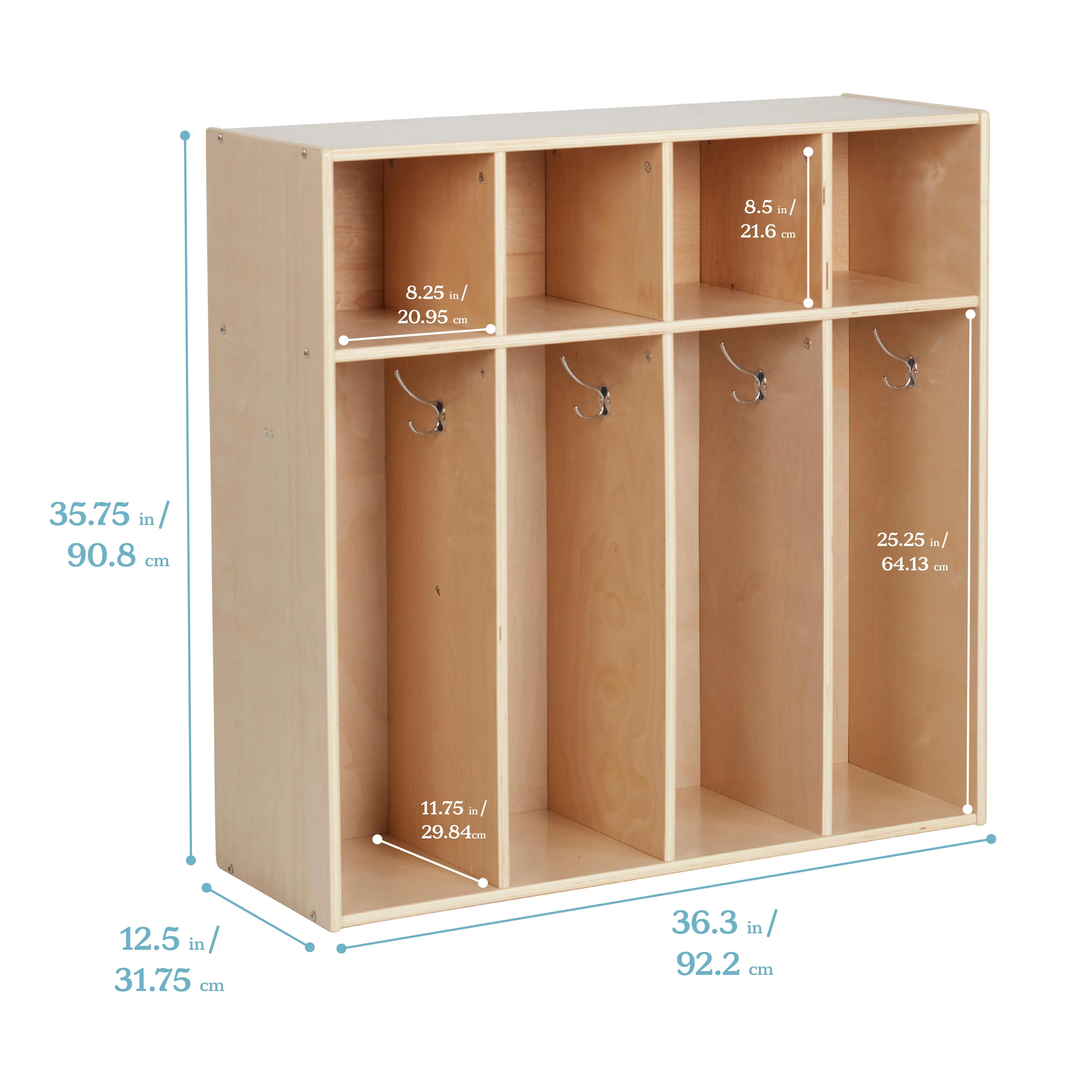 Streamline 4-Section Coat Locker, Toddler Size, Kids Furniture