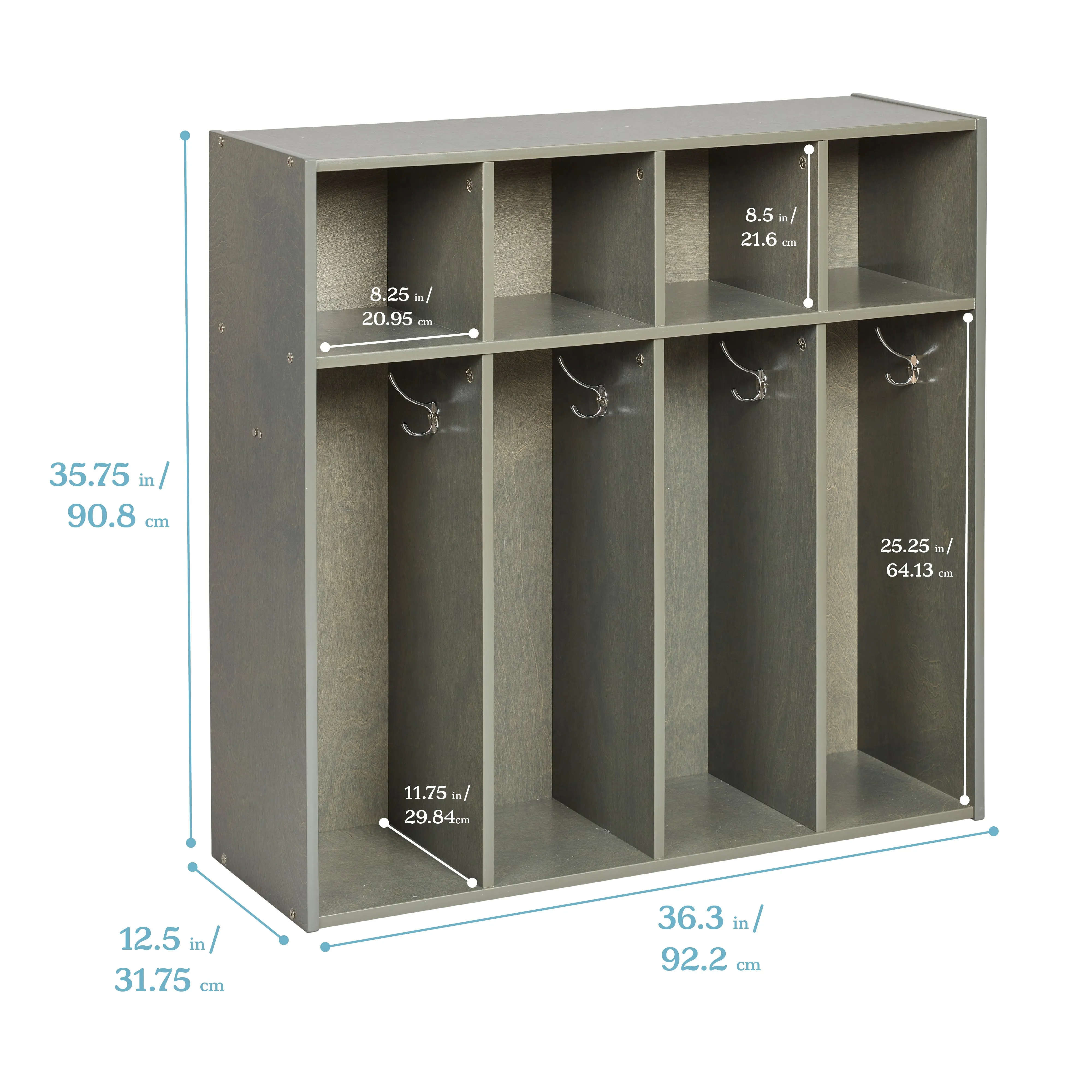 Streamline 4-Section Coat Locker, Toddler Size, Kids Furniture