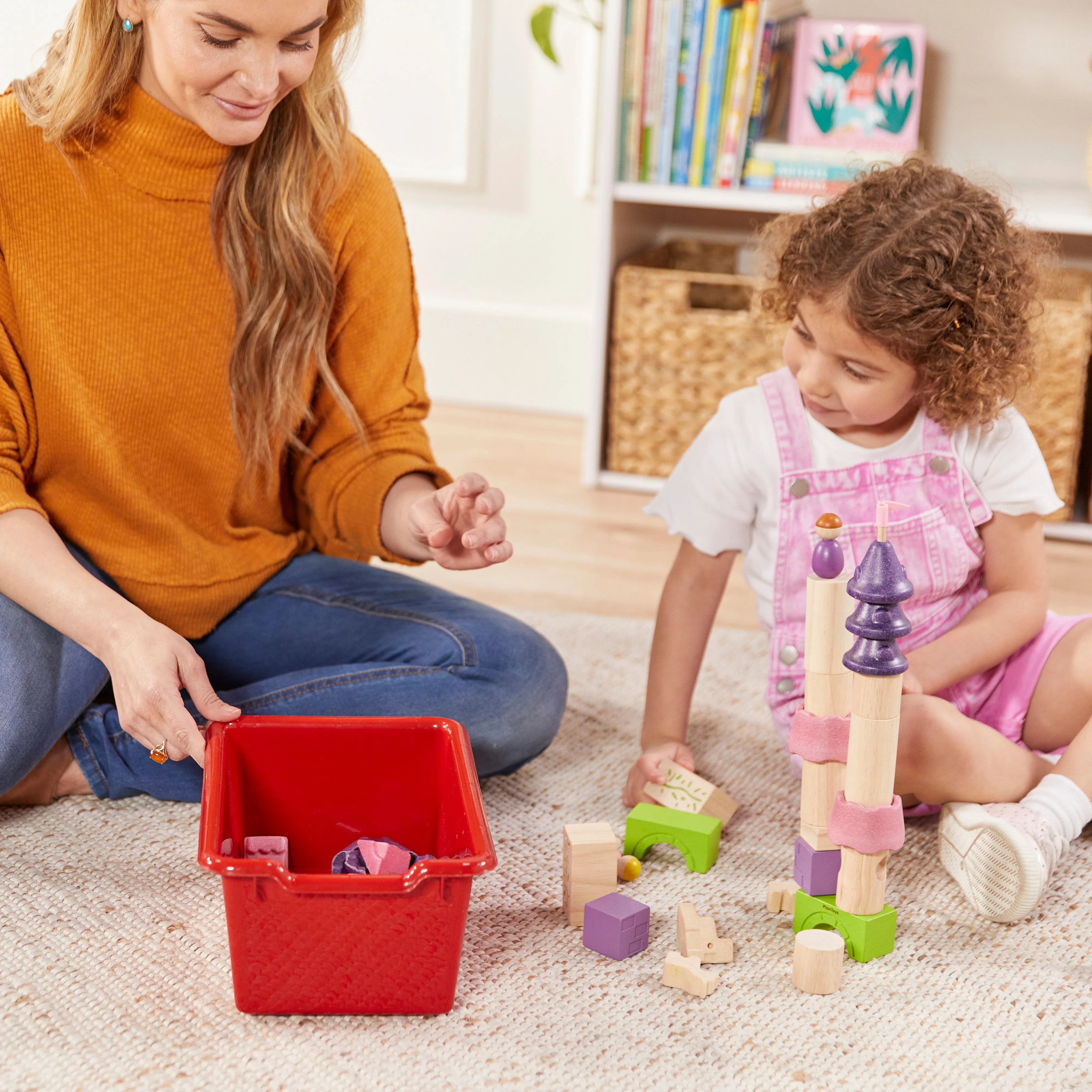 Streamline 5-Section Coat Locker with Scoop Front Storage Bins, Toddler Size, Natural