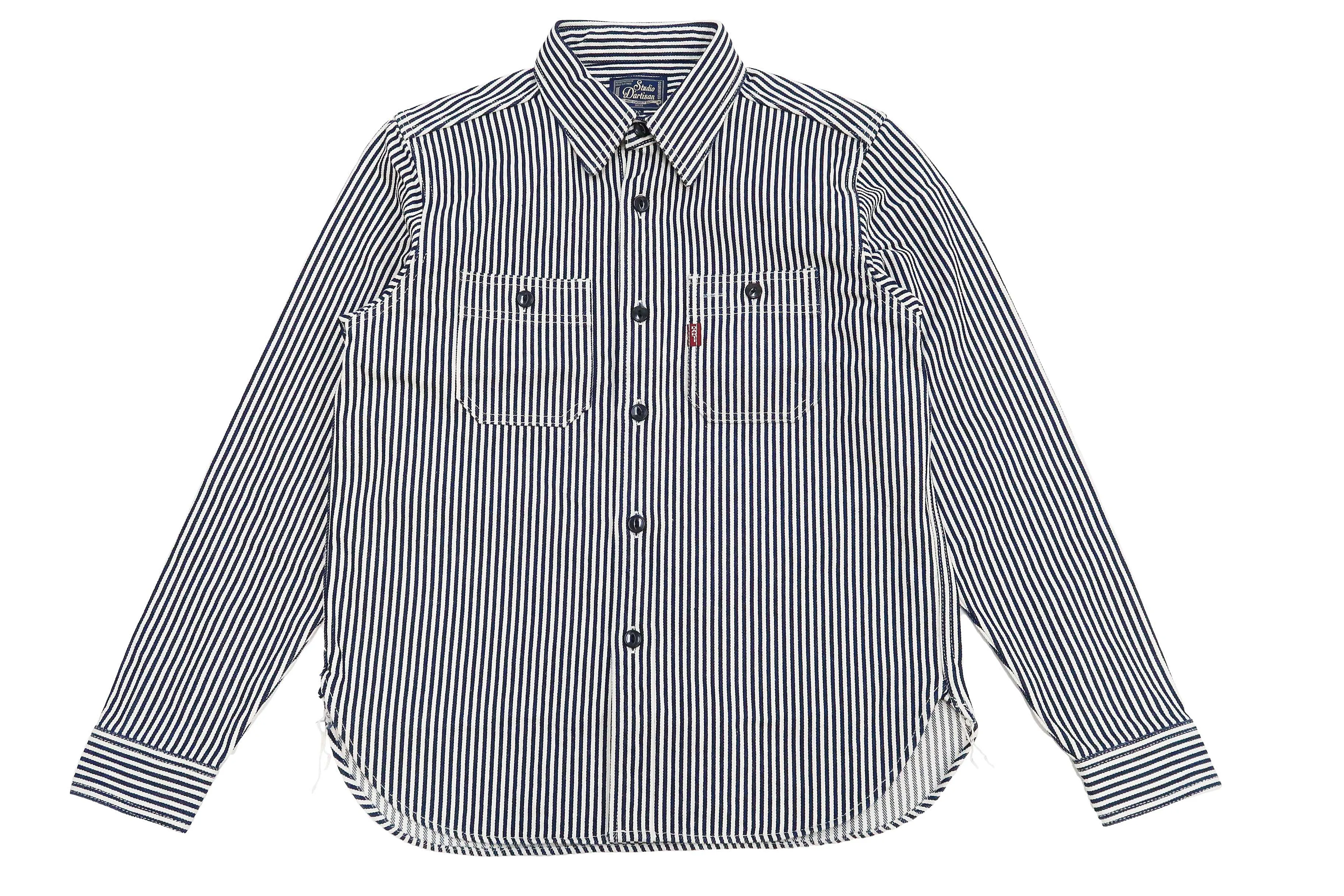 Studio D'artisan Hickory Shirt Men's Long Sleeve 14 Oz. Heavy Japanese Hickory Stripe Work Shirt D5335H