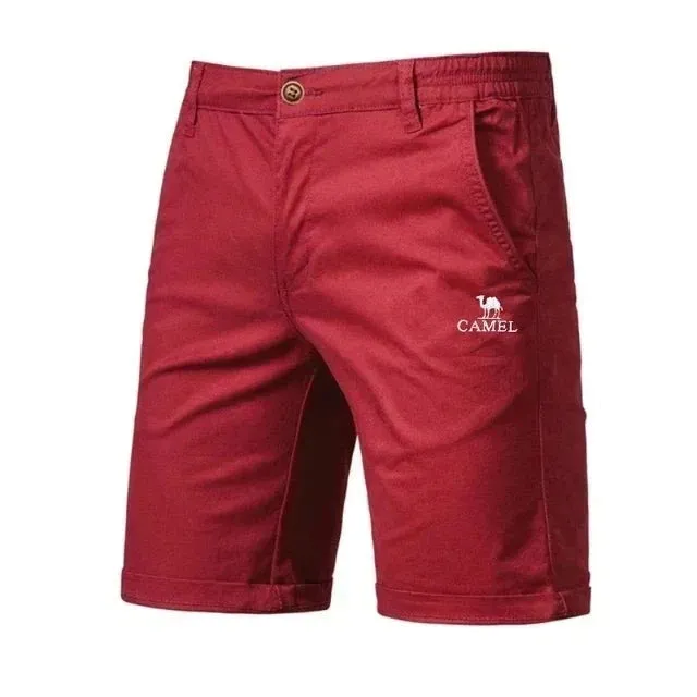 Summer 100% Cotton Solid Color Shorts for Men High Quality Casual Fashion