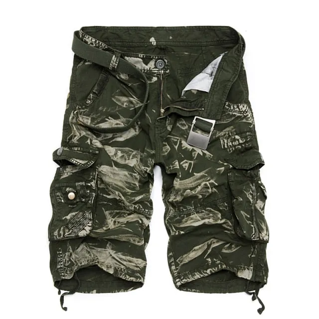 Summer Men Shorts Fashion Plaid Beach Shorts Mens Casual Camouflage Shorts Military Short Pants Male Bermuda Cargo Overalls