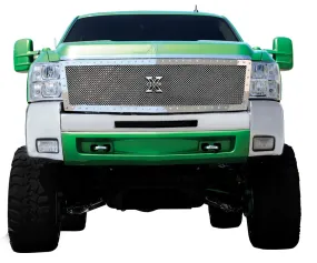 T-REX X Metal Series, 1 Piece Grilles - Polished - 2007-2010 Chevy 2500/3500