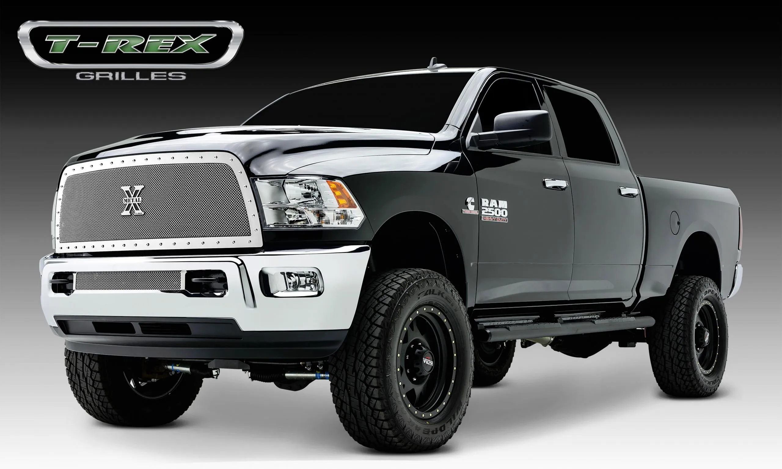 T-REX X Metal Series, 1 Piece Grilles - Polished - 2013-2018 Ram 2500/3500