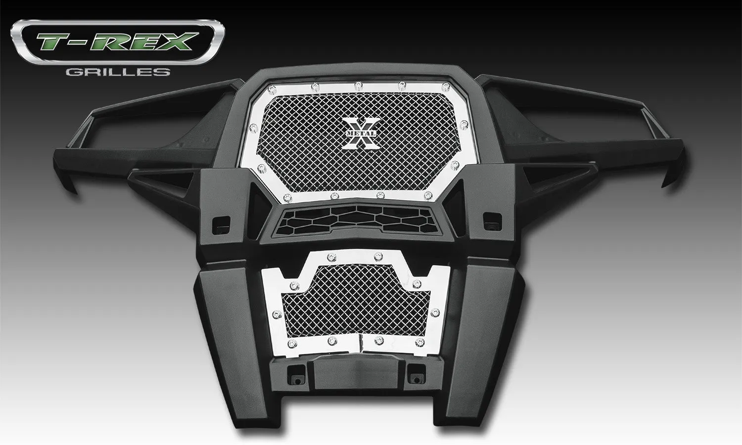 T-REX X Metal Series, 1 Piece Grilles - Polished - 2014-2017 RZR