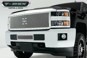 T-REX X Metal Series, 1 Piece Grilles - Polished - 2015-2018 Chevy 2500/3500