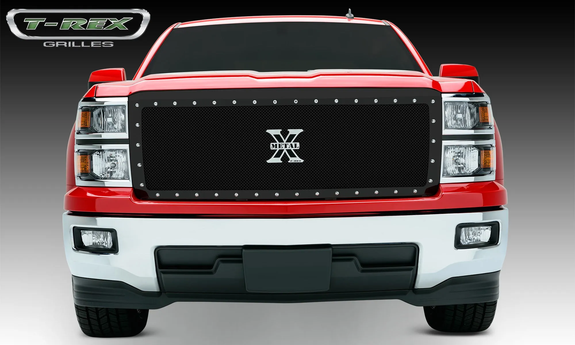 T-REX X Metal Series, 1 Piece Grilles - Powdercoat - 2014-2015 Silverado