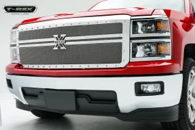 T-REX X Metal Series, 1 Piece Grilles w/ 2 bars - Polished - 2014-2015 Silverado