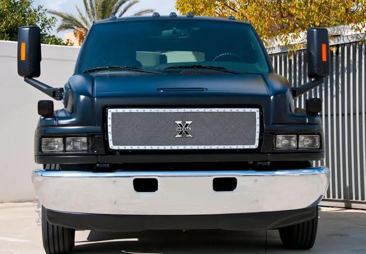 T-REX X Metal Series, 1 Piece Insert Grilles - Polished - Requires Drilling or Cutting - 2004-2009 Chevy Kodiak