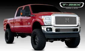 T-REX X Metal Series, 1 Piece Insert Grilles - Polished - Requires Drilling or Cutting - 2011-2016 Superduty