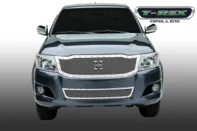 T-REX X Metal Series, 1 Piece Insert Grilles - Polished - Requires Drilling or Cutting - 2012-2015 Hilux