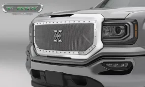 T-REX X Metal Series, 1 Piece Insert Grilles - Polished - Requires Drilling or Cutting - 2016-2018 GMC 1500