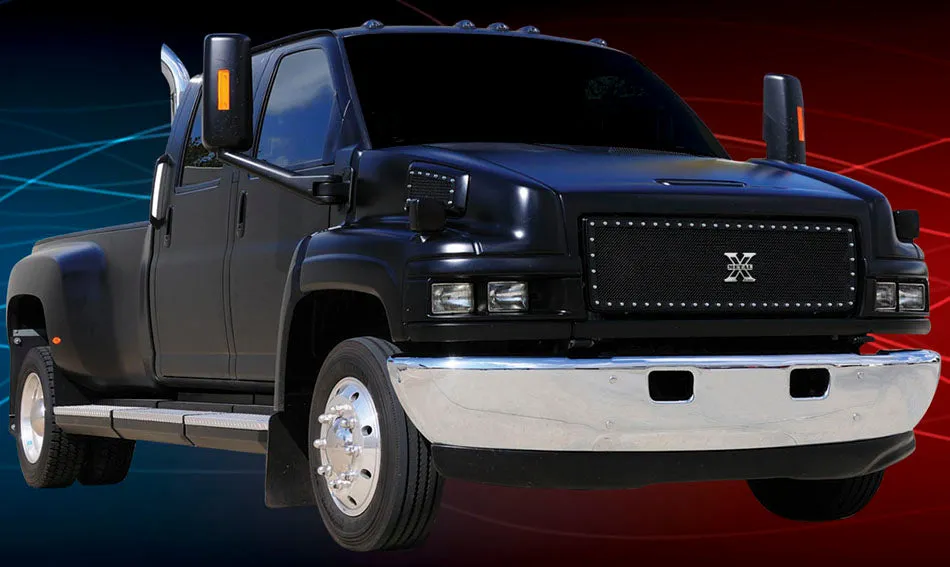 T-REX X Metal Series, 1 Piece Insert Grilles - Powdercoat - Requires Drilling or Cutting - 2004-2009 Chevy Kodiak