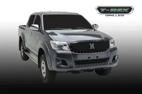 T-REX X Metal Series, 1 Piece Insert Grilles - Powdercoat - Requires Drilling or Cutting - 2012-2015 Hilux