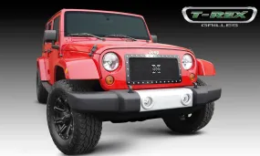 T-REX X Metal Series, 1 Piece Insert Grilles - Requires Drilling or Cutting - 2007-2017 Jeep JK