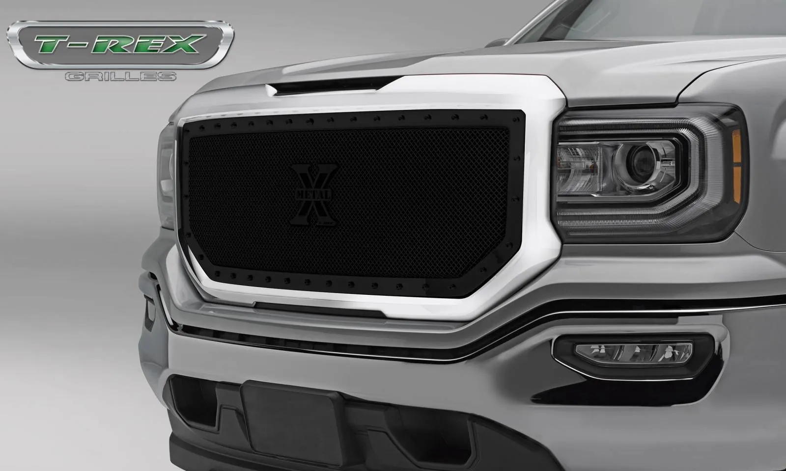 T-REX X Metal Series, 1 Piece Insert Grilles - Requires Drilling or Cutting - 2016-2018 GMC 1500