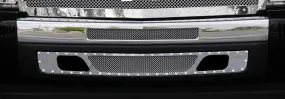 T-REX X Metal Series, 2 Piece Bolt On Bumper Grille - Polished - 2007-2013 Chevy 1500