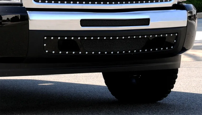 T-REX X Metal Series, 2 Piece Bolt On Bumper Grille - Powdercoat - 2007-2013 Chevy 1500