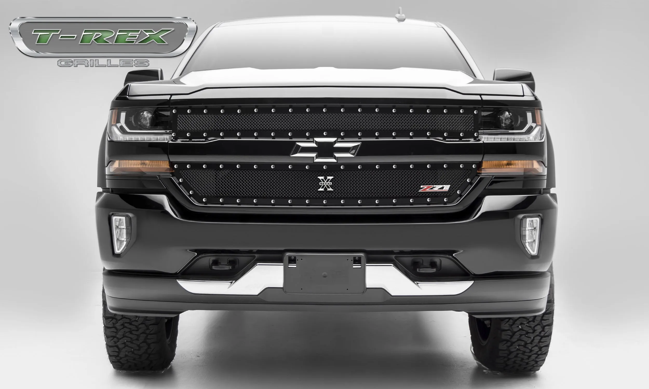 T-REX X Metal Series, 2 Piece Insert Grilles - Requires Drilling or Cutting - 2016-2018 Chevy 1500