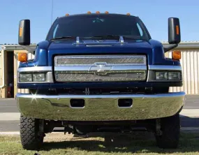 T-REX X Metal Series, 2 Piece Overlay Grilles - Polished - 2004-2009 Chevy Kodiak