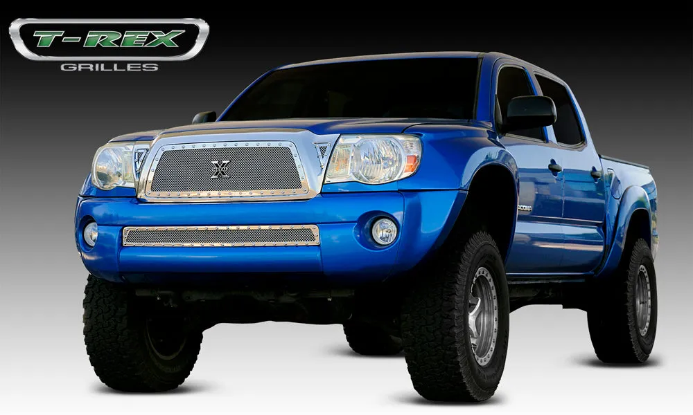 T-REX X Metal Series, Insert Grilles - Polished - Requires Drilling or Cutting - 2005-2010 Tacoma