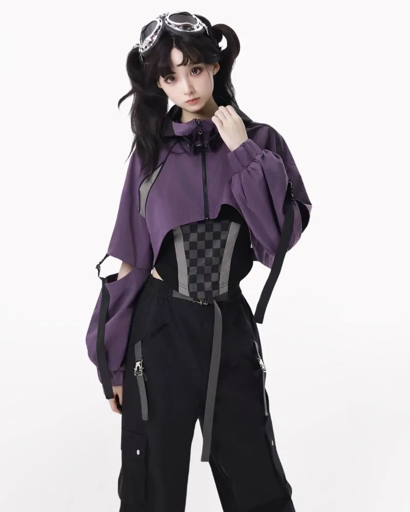 Techwear Sweet Girl Jacket And Pants Set（Sold Separately)