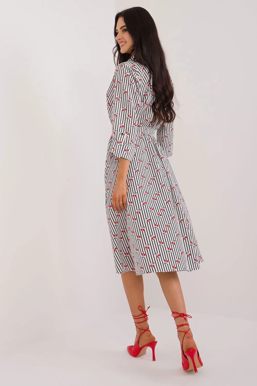 TEEK - Buttoned Down Patterned Pocketed Shirt Dress