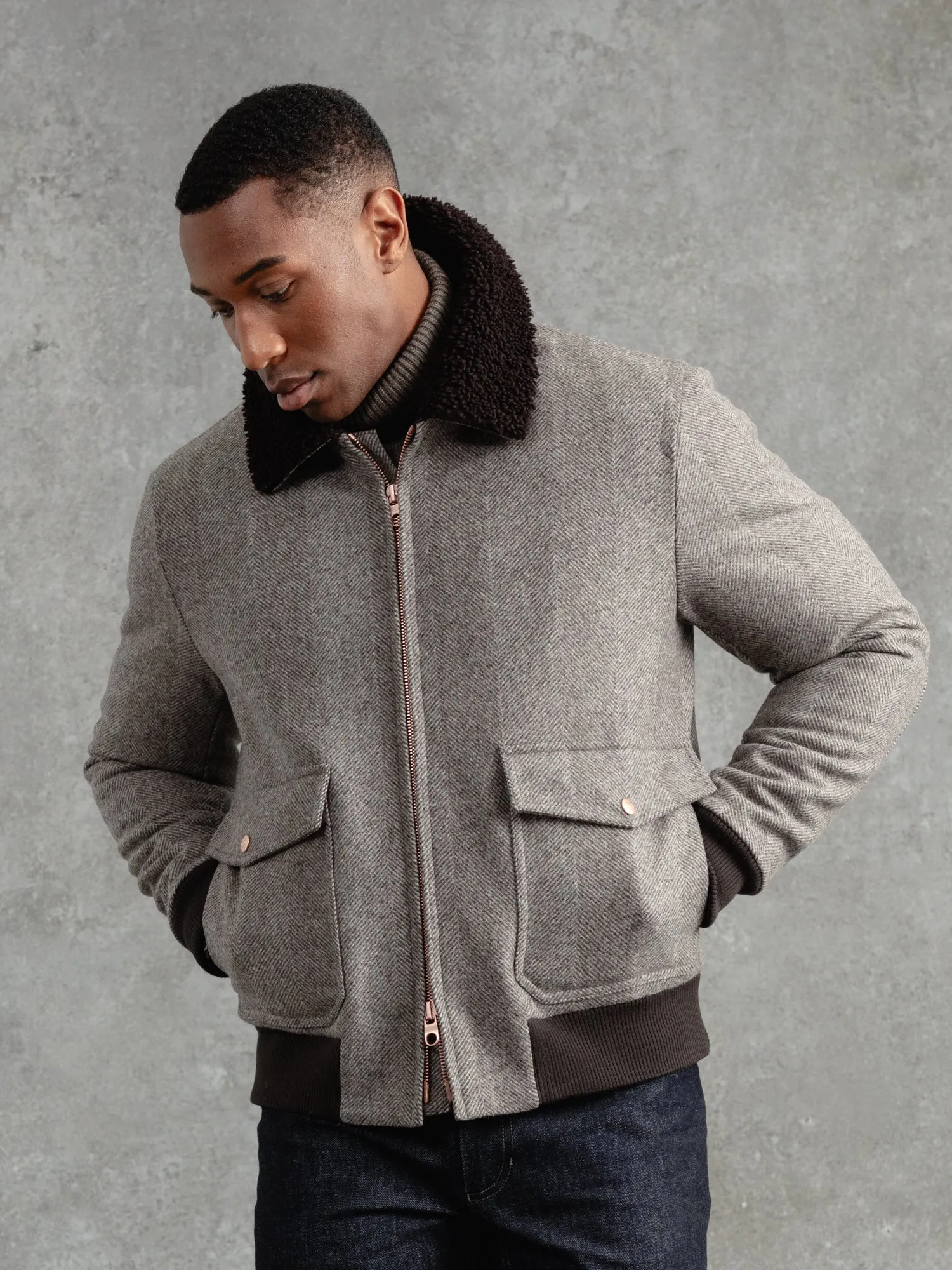 The Loden Flight Jacket - Bark